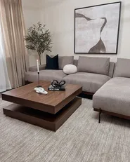 Corner Sofa 4 Seater MARIFERD Fabric Light Brown Left Hand_987863