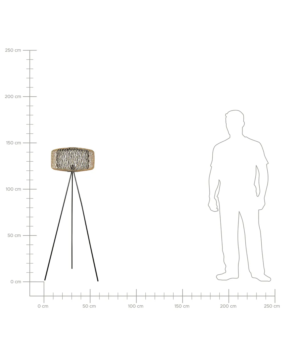Floor Lamp JAVARI Bamboo Brown/ Black_868586
