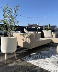 Upphöjd växtkruka MACLURA 35 cm Ljusbeige_973884