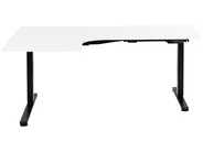 Elektriskt justerbart hörnskrivbord DESTINES 160 cm 109 cm Vit/ Svart Vänstervänd_927806