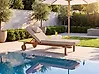 Sun Lounger with Cushion LATERZA  Reclining Certified Acacia Wood Taupe
