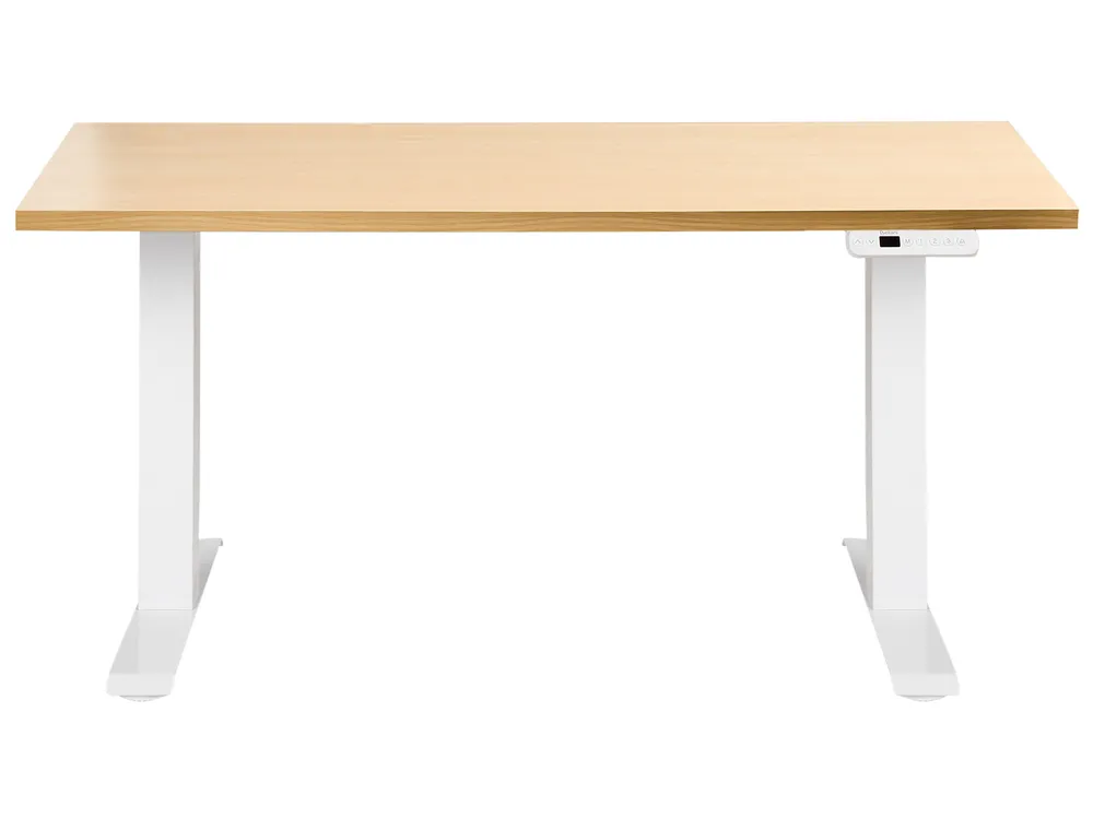 Electric Adjustable Standing Desk DESTINES 120 cm 72 cm Light Brown/ White_1000293