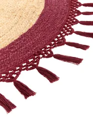 Rug MARTS Dark Red ø 200 cm Jute_958849