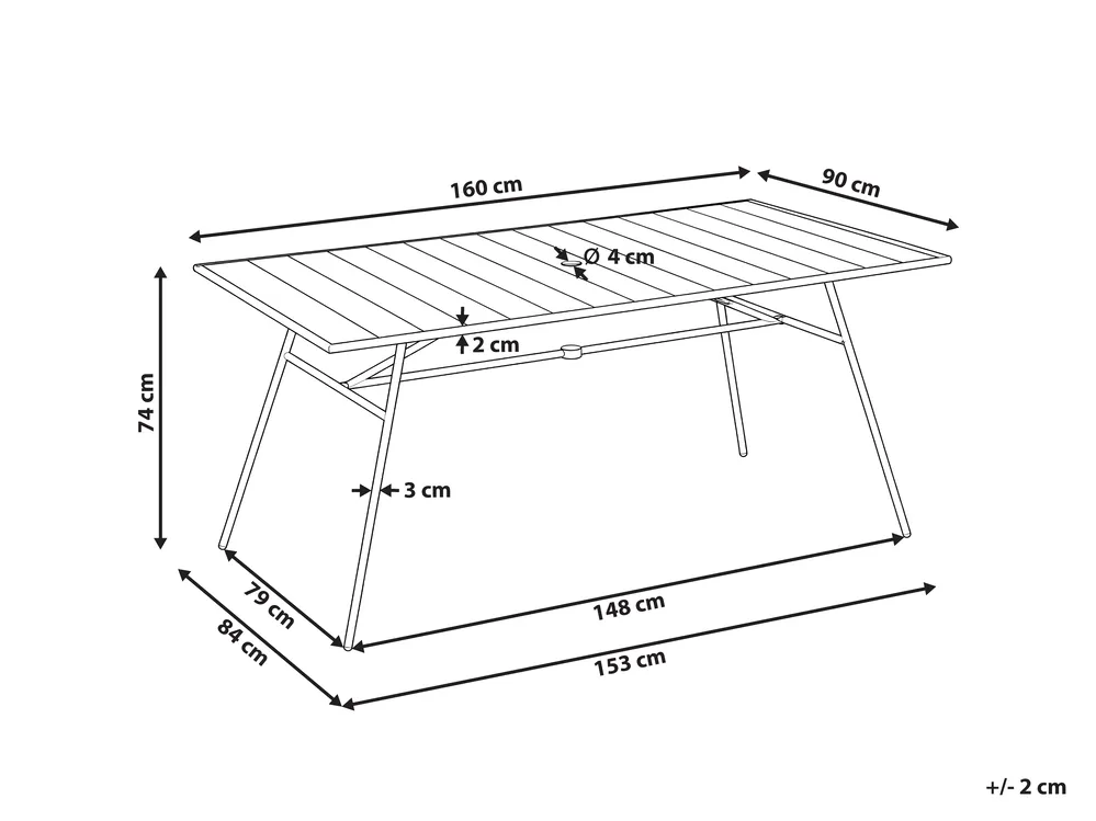 Trädgårdsmatbord TERENZO 160 cm 90 cm Metall Mintgrön_1077661