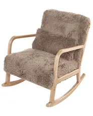 Rocking Chair SKOVDE Faux Fur Taupe_1098800