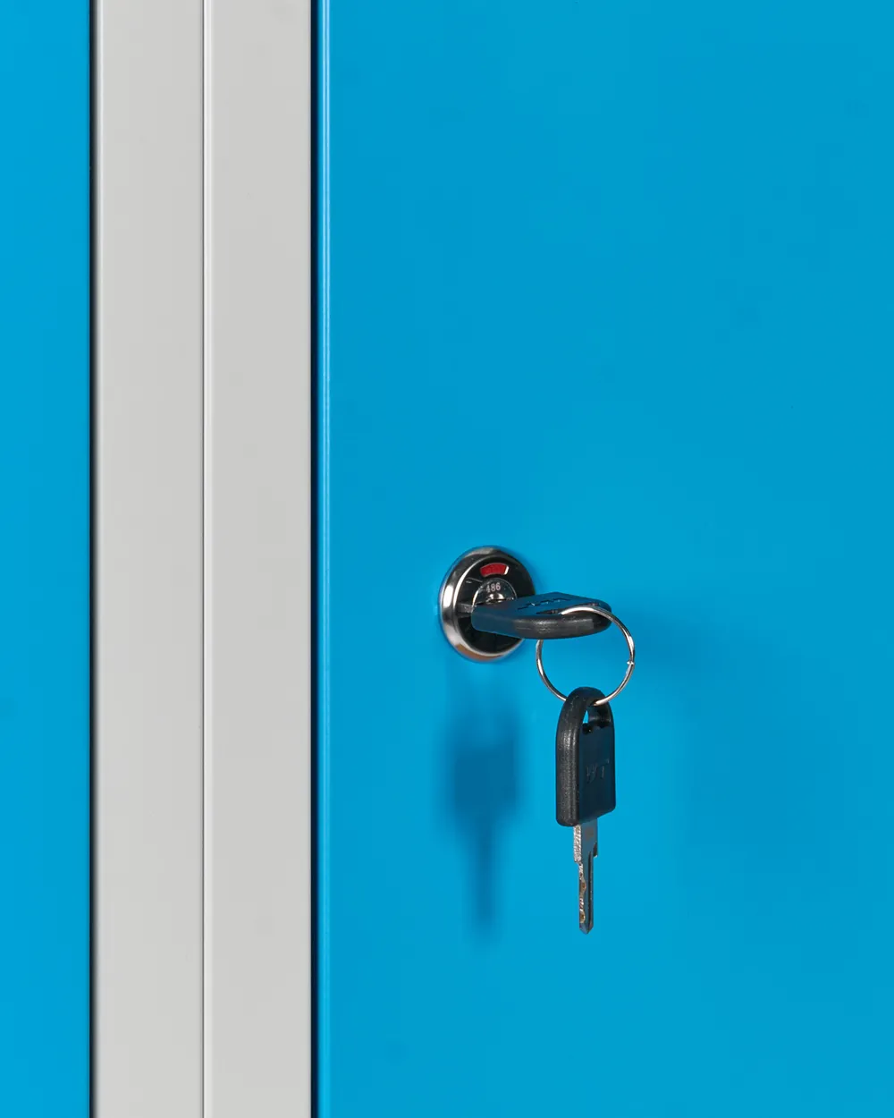 4-Door Storage Locker with Bench ATHLETE Metal Grey/ Blue_1011825