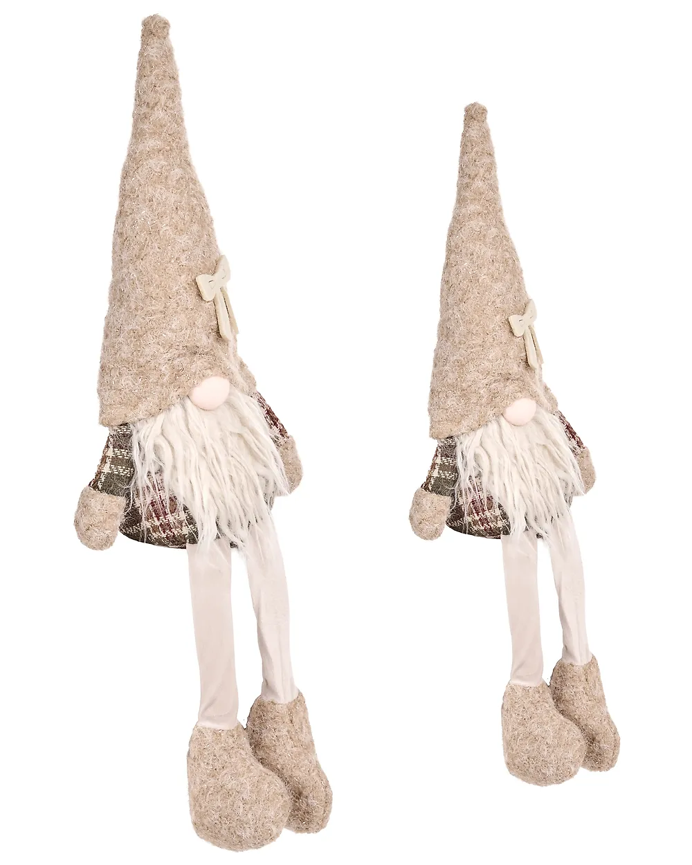 Set of 2 Christmas Decorations ILOMANTSI 35/38 cm Gnome Beige