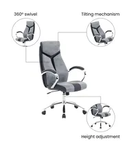 Office Chair FORMULA Faux Leather Grey_1074408