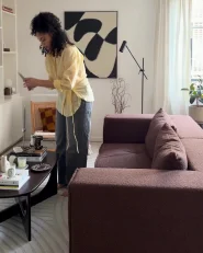 Modular Sofa 2 Seater AXEBO Boucle Brown_1170206