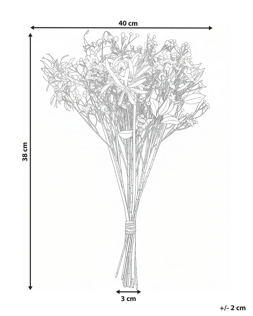 Tekokukkakimppu VEIROS 38 cm Valkoinen_1028383