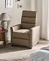 Recliner Chair SANDE with Footrest Fabric Brown
