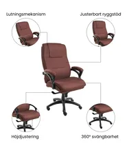 Kontorsfåtölj MAGNUS Linne Brun_1071102
