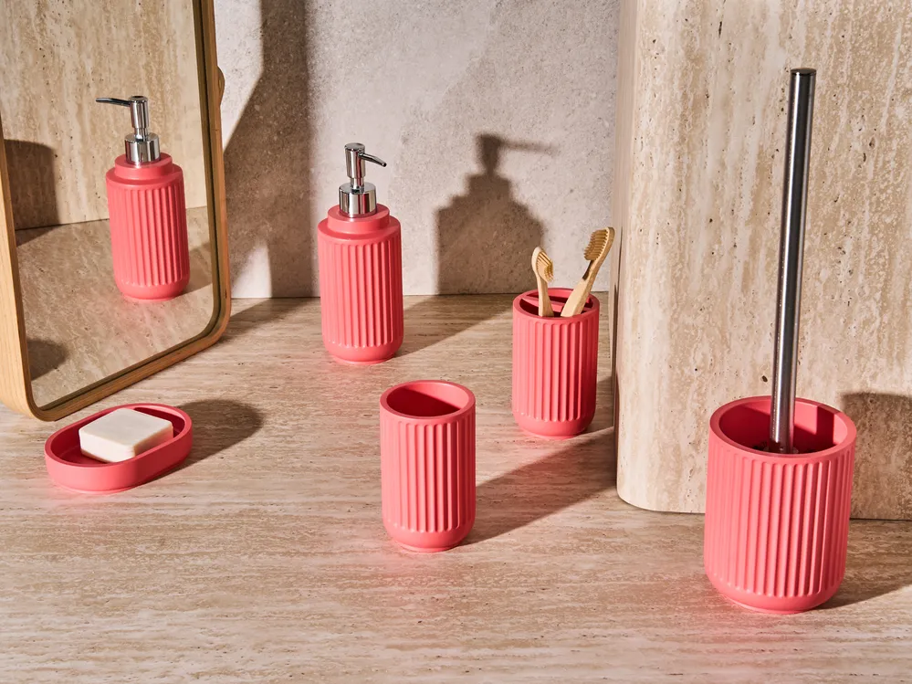 5-Piece Bathroom Accessories Set HUARMEY Red