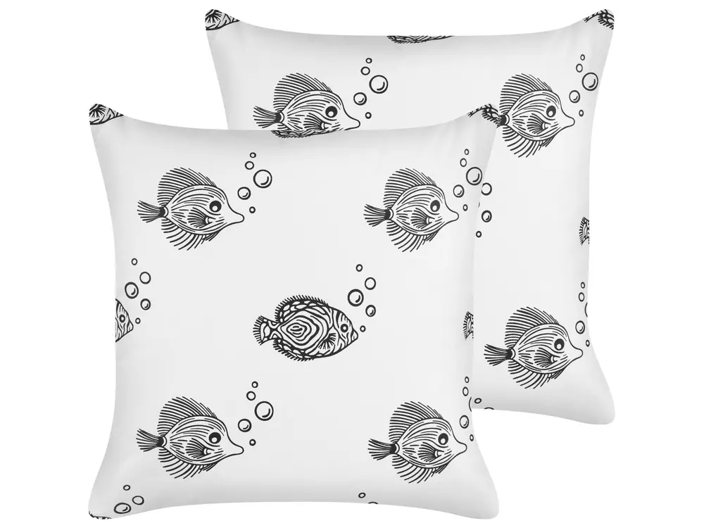 Set of 2 Decorative Cushions TWEEDIA Cotton 45 x 45 cm White