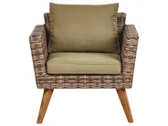 Garden Lounge Set with Table 5 Seater VITTORIA XL PE Rattan Olive Green_928568