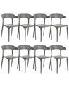 Set of 8 Dining Chairs GUBBIO Grey