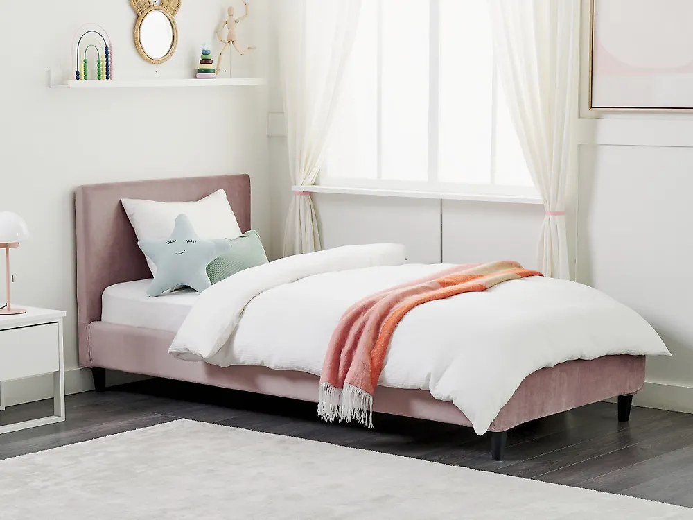 Sängöverdrag Sammet FITOU 90 x 200 cm Rosa_1183291