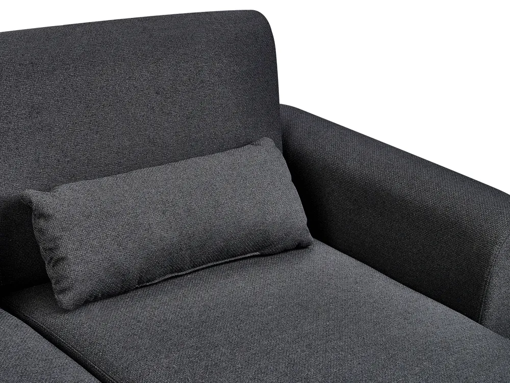 Corner Sofa Bed 3 Seater OLLSTA Fabric Black Left Hand_939296