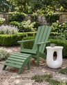 Garden Chair ADIRONDACK with Footstool Green