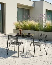 Set of 2 Garden Chairs CHIEVE Metal Black_1049222