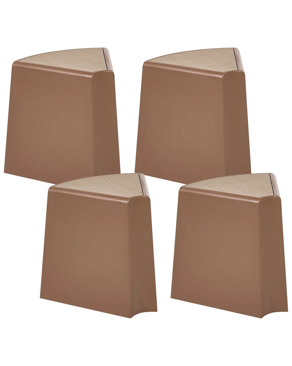 Set of 4 Garden Stools EVROS Brown