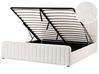 Ottoman Bed LUNAN Boucle White 180 x 200 cm (EU Super King)
