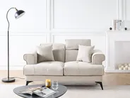 Living Room Set 5 Seater SKIVE Fabric Taupe_947653