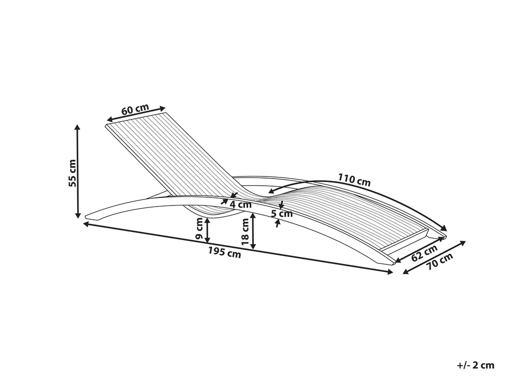 Sun Lounger TANARO Larch Wood Brown_964921