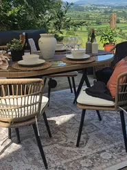 Garden Dining Set 6 Seater ALIANO II with Cushions PE Rattan Beige_836109