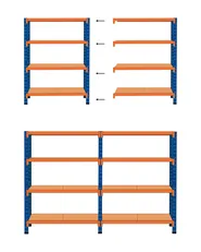 Garage Shelving FIUGGI 150 cm 200 cm Metal Orange_1014220