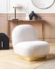 Fåtölj LOVIISA Bouclé Vit_844821