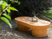 Garden Coffee Table AIROLE 150 cm 70 cm Rattan Brown_928246