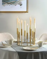 Ljusstake TRAFARIA 26 cm Metall Guld_968371