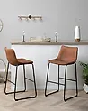 Set of 2 Bar Chairs FRANKS Golden Brown