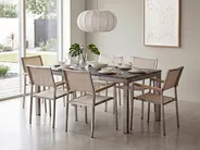 Trädgårdsmatgrupp 6-sits GROSSETO Granit Flammad Svart/ Beige_1105548