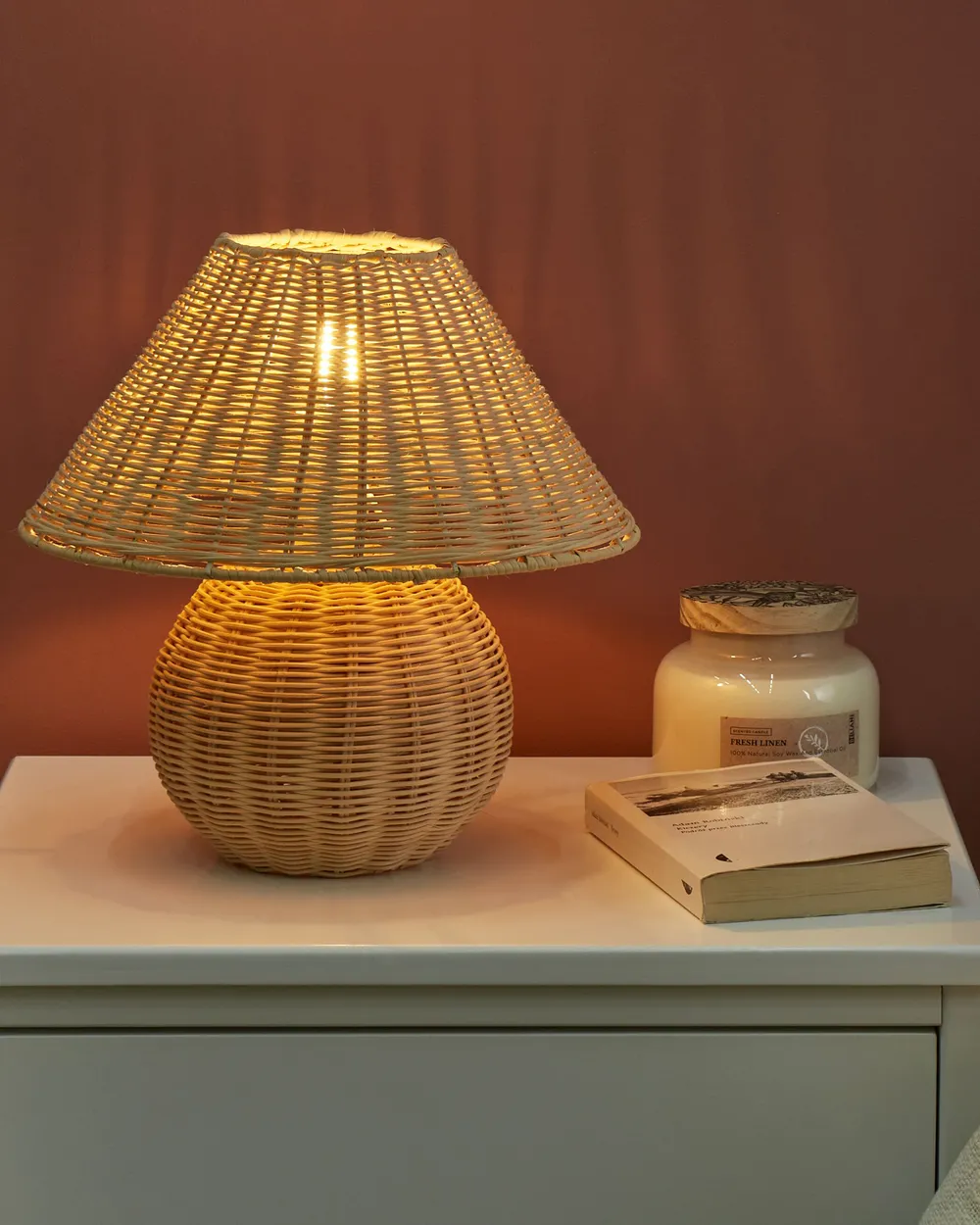 Table Lamp CINDER Rattan Natural