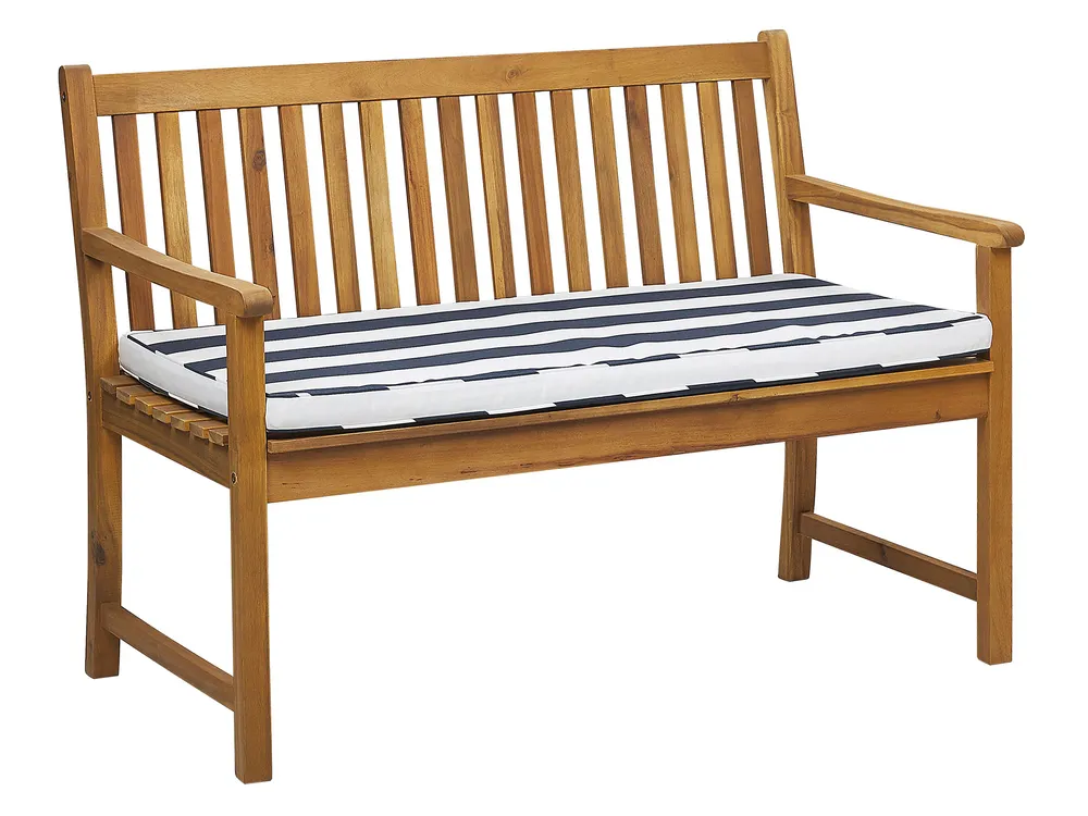 Trädgårdsbänk med dyna VIVARA 120 cm Certifierat akaciaträ Marinblå_774764