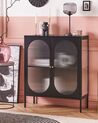 Glass Display Sideboard SARRE 90 cm Metal Black