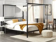Four Poster Bed Metal LESTARDS 180 x 200 cm (EU Super King) Black_863412