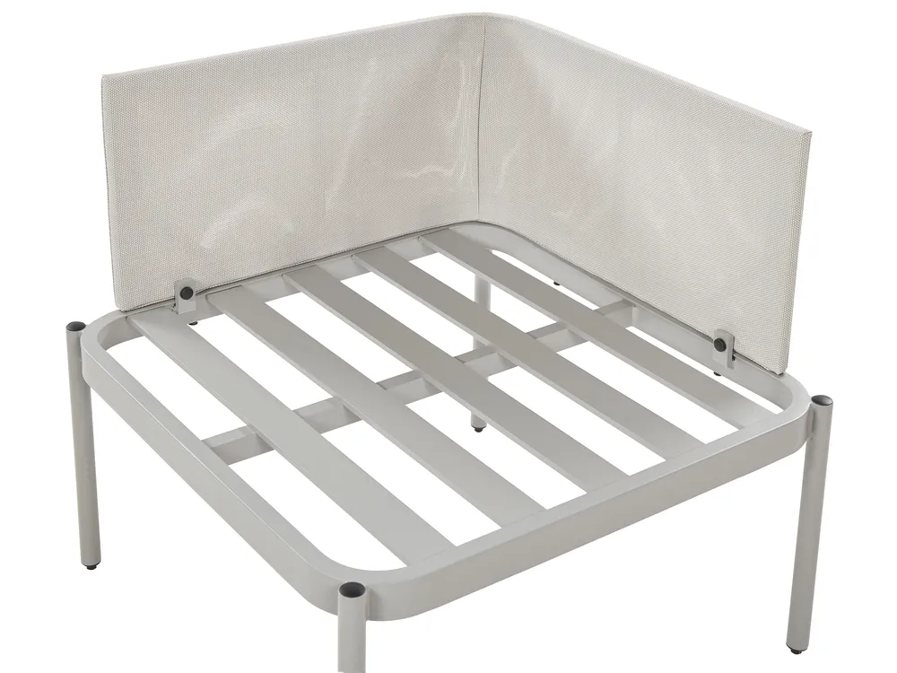 Garden Lounge Set with Table 2 Seater TERRACINA Metal Light Grey_863622