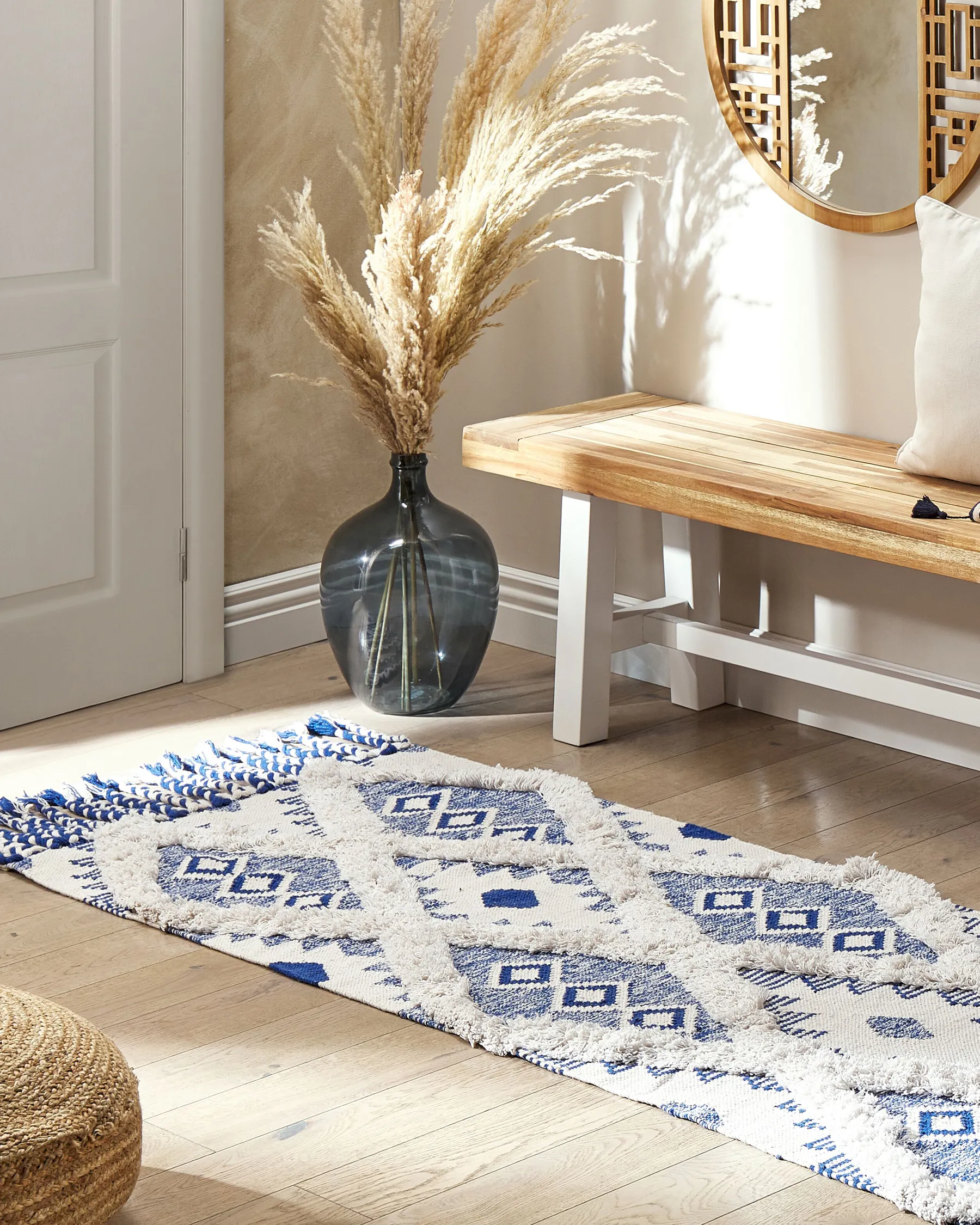 Rug MANAVGAT Light Beige 80 x 200 cm Cotton_843950