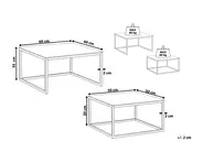 Set of 2 Coffee Tables BREA Tempered Glass White Marble_814956