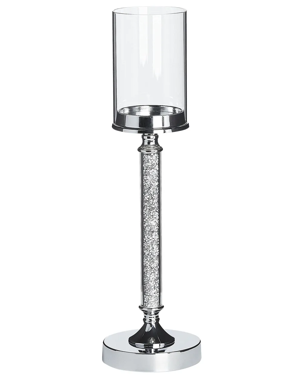 Candle Holder ABBEVILLE 48 cm Glass Silver