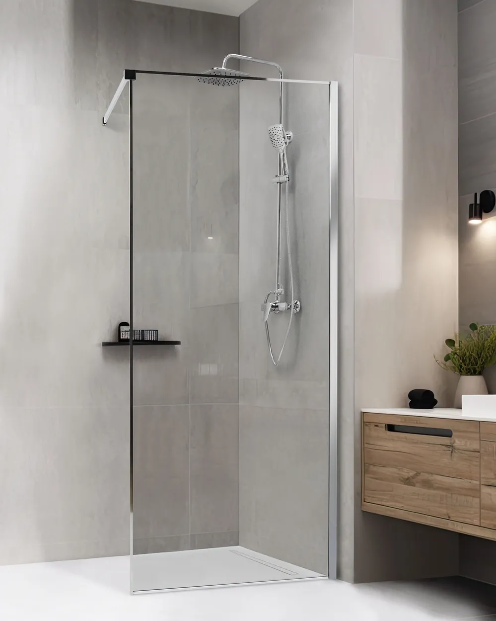 Shower Screen WASPAM 800 x 1900 mm Silver