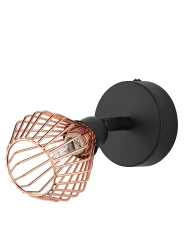 Set of 2 Spotlight Lamps VOLGA Adjustable Metal Black_768611