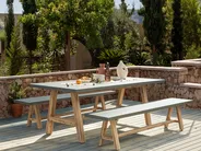 Garden Dining Set with Benches 6 Seater TONNARE Concrete Grey_930631