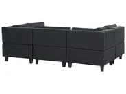 Modular U-Shape Sofa 5 Seater UNSTAD Fabric Black_893507