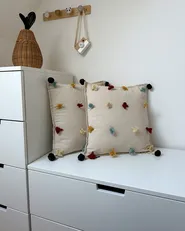 Set med 2 prydnadskuddar FUSSEL Bomull 45 x 45 cm Ljusbeige_975349