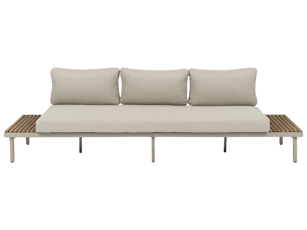 Garden Sofa 3 Seater FIVIZZANO Acacia Wood Beige