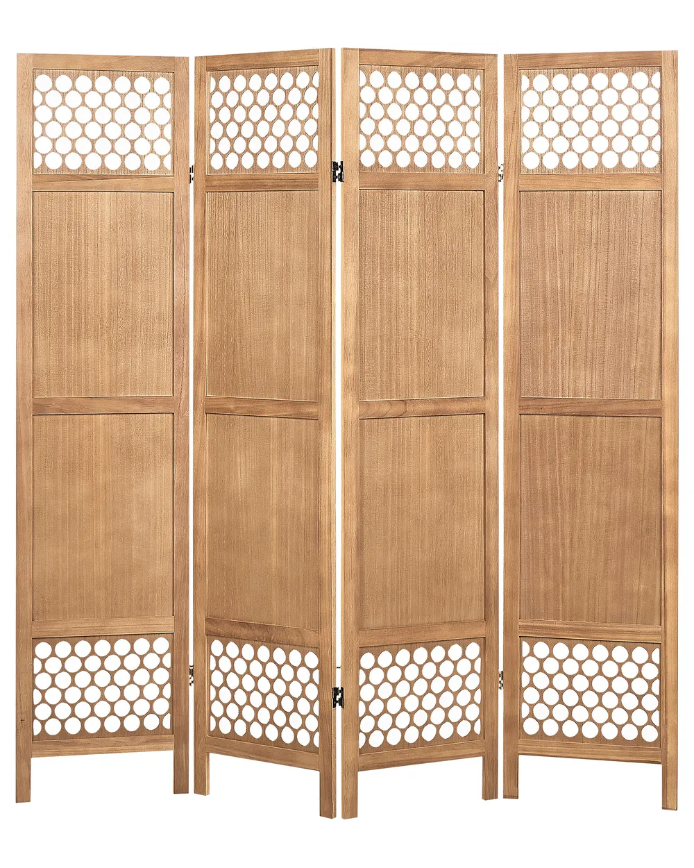 Rumsavdelare med 4 paneler CERTOSA 163 cm 170 cm Ljusbrun_874043